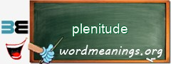 WordMeaning blackboard for plenitude